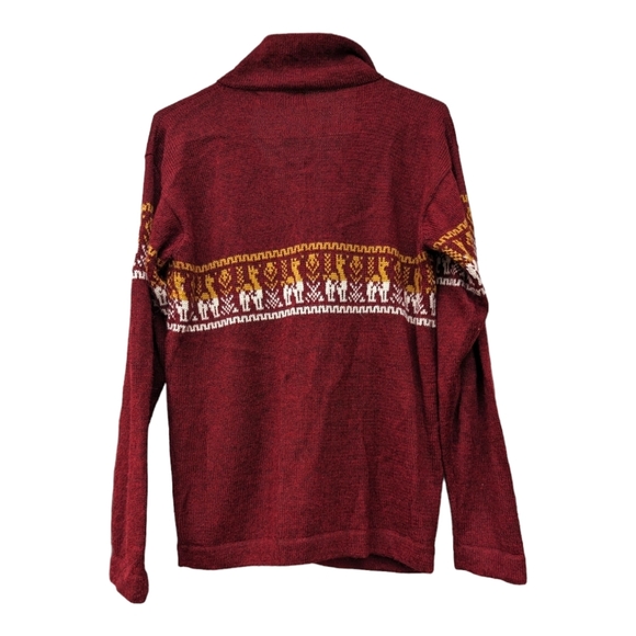 Arte Vivo 100% Baby Alpaca Cusco-Peru Sz XL Maroon - Picture 5 of 6